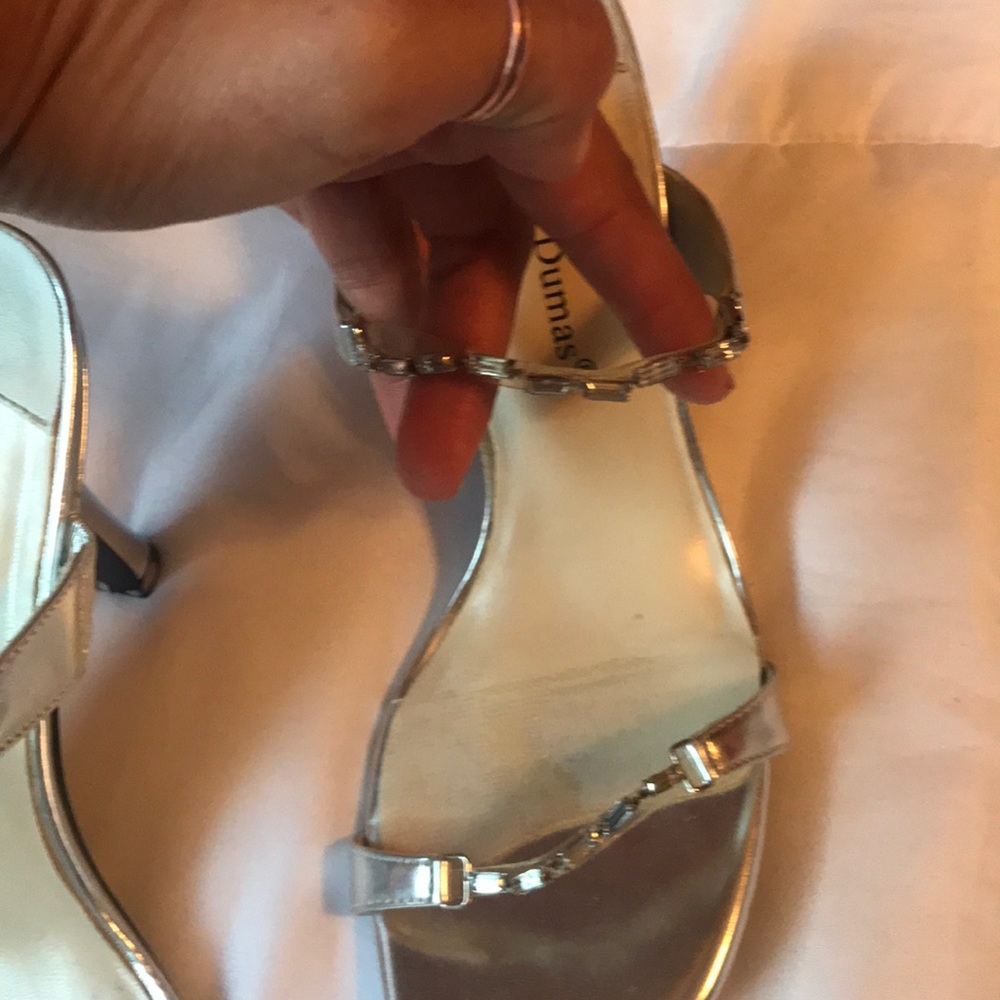 Slip in dressy sliver shoes